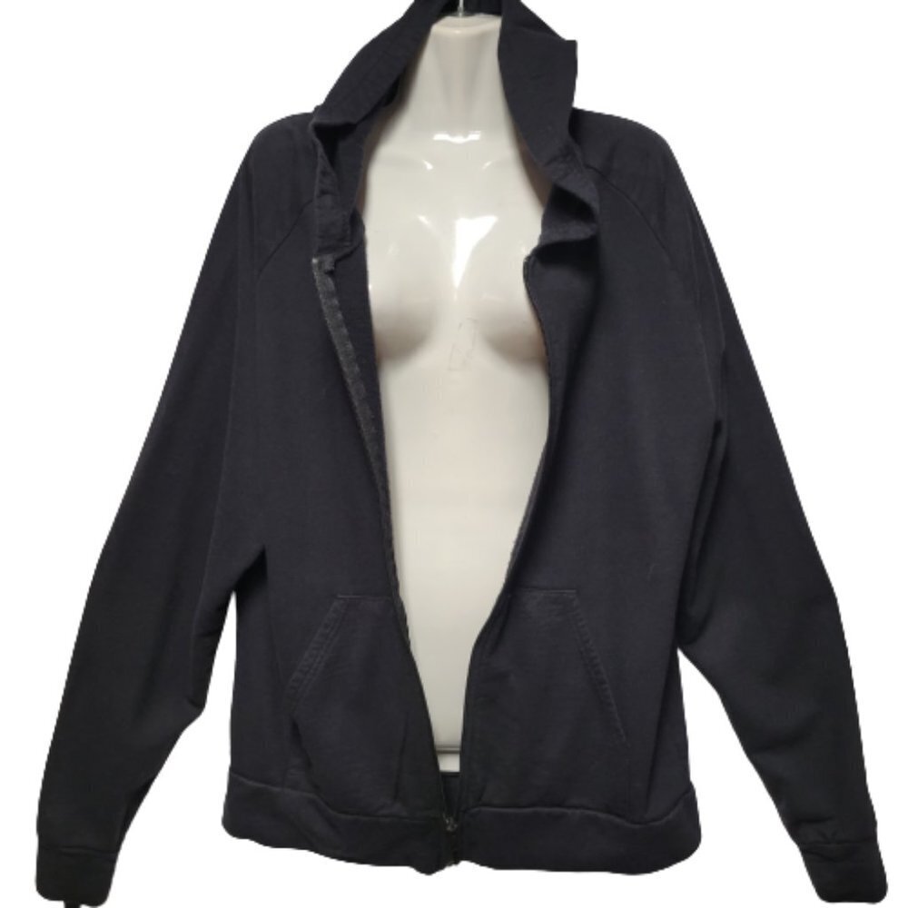 Womens Black Hoodie Size M Cotton Bamboo Comfy Hoodie with Pockets - Pre Owned